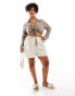 Фото #1 товара ASOS DESIGN Curve boxer short with linen in neutral