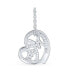 ფოტო #3 პროდუქტის Two Tone Heart Inspirational Message Words MOM Heart Pendant Necklace For Women Mother Gold Plated .925 Sterling Silver
