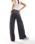 Фото #4 товара Pimkie wide leg tailored trouser in charcoal