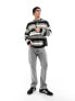 Фото #3 товара ASOS DESIGN knitted oversized textured stripe jumper in monochrome