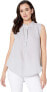 Dylan by True Grit 256902 Women's Luxe Linen Sleeveless Fray Trim Top Size XS