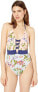 Фото #1 товара Bikini Lab Women's 243689 Plunge Front Halter One Piece Swimsuit Size L