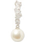 Silver-Tone Cubic Zirconia & Imitation Pearl Drop Earrings