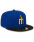 Фото #3 товара Men's Royal, Black Seattle Mariners 2023 City Connect 59FIFTY Fitted Hat