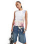 Фото #1 товара Monki vest top in white with landscape front print