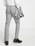 Topman skinny check wedding suit trousers in black and white