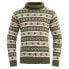 DEVOLD OF NORWAY Alnes Wool Roll Neck sweater Olive / Offwhite, L - фото #2