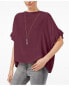 Фото #1 товара William Rast Women's Flutter Sleeve Top Grape Wine Size L