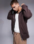 Фото #2 товара ASOS DESIGN premium heavyweight oversized zip through hoodie 400gsm in brown