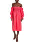 O.P.T. Athena Linen-Blend Midi Dress Women's Pink S