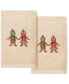 Фото #2 товара Рушник для рук Linum Home Рождественская пряничная вышивка 100% Турецкий хлопковый комплект 2 шт.