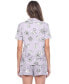 ფოტო #3 პროდუქტის Women's Short Sleeve Floral Pajama Set, 2-Piece