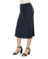 ფოტო #8 პროდუქტის A Line Elastic Waist Knee Length Skirt