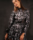 Фото #4 товара Women's Printed Ruffled High-Neck Dress