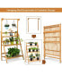 Фото #6 товара 3 Tier Bamboo Hanging Folding Plant Shelf Stand Flower Pot Display Rack Bookcase