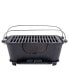 Heavy Duty Pre-Seasoned Cast Iron Portable Grill, 14"x12" Grilling Surface, Outdoor Hibachi-Charcoal Grill, Tabletop Charcoal Rectangle BBQ Portable Grill Stove