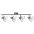 Activejet GIZEL quadruple ceiling wall light strip chrome E14 wall lamp for living room - Surfaced - 4 bulb(s) - E14 - IP20 - Silver