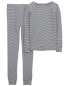 Фото #6 товара Kid 2-Piece Striped PurelySoft Pajamas 12