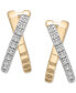 ფოტო #3 პროდუქტის Diamond Crossover Small Hoop Earrings (1/10 ct. t.w.) in Gold Vermeil, Created for Macy's