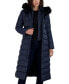 ფოტო #5 პროდუქტის Womens Maxi Shine Bibbed Faux-Fur-Trimmed Hooded Puffer Coat