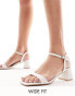 Фото #2 товара Glamorous Wide Fit low block heeled sandals in white
