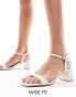 Glamorous Wide Fit low block heeled sandals in white Белый, 36 - фото #1