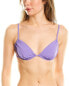 Weworewhat Ruched Underwire Bikini Top Women's Purple Xs