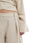 Mango relaxed straight leg co-ord trousers in beige