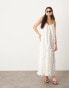 ASOS EDITION extreme cami trapeze maxi dress with circles in white