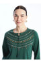 Фото #4 товара LCW Grace Bağlamalı Yaka Desenli Uzun Kollu Kadın Bluz