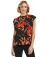 Фото #1 товара Women's Short-Sleeve Printed Button Front Shirt