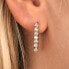 Фото #3 товара Minimalist earrings with clear zircons Scintille SAQF28