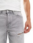 ONLY & SONS regular fit distressed denim shorts in washed grey