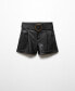 Фото #5 товара Women's Leather Effect Belt Shorts