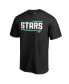 Фото #3 товара Men's Black Dallas Stars Iconic Collection On Side Stripe T-shirt