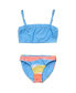 ფოტო #1 პროდუქტის Toddler, Child Girls Good Vibes Frilled Bandeau Bikini