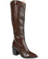ფოტო #1 პროდუქტის Women's Daria Wide Calf Cowboy Knee High Boots