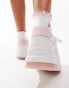 Tommy Jeans Brooklyn flatform trainers in white and pink