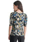 Фото #2 товара Women's Printed Ribbed Knit Top