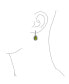 ფოტო #3 პროდუქტის 7CT Halo Simulated Olive Green Peridot Cubic Zirconia CZ Formal Huggie Snap Hinge Dangle Drop Teardrop Earrings Prom Bridesmaid Wedding Rhodium Plated