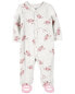 Baby Ballet Snap-Up Cotton Blend Sleep & Play Pajamas NB