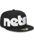 Фото #1 товара Men's Black Brooklyn Nets Checkerboard UV 59FIFTY Fitted Hat