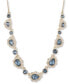 Фото #1 товара Marchesa gold-Tone Crystal & Pear-Shape Stone Statement Necklace, 16" + 3" extender