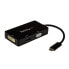Фото #1 товара Адаптер USB-C Multiport - 3-в-1 - 4K 30Гц - черный - USB Type-C - выход DVI - выход HDMI - выход VGA (D-Sub) - 3840 x 2160 пикселей