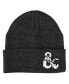 Men's Dungeons and Dragons Ampersands Flat Embroidery Logo Dark Charcoal Acrylic Knit winter Beanie Hat - фото #1