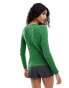 Polo Ralph Lauren cable knit jumper in green with logo