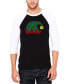 Фото #1 товара Men's Christmas Elf Hat Raglan Baseball Word Art T-shirt