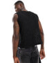 ASOS DESIGN vest in black wavey texture