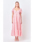 Фото #3 товара Women's Knotted Gingham Dress