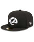 Фото #3 товара Men's Black Los Angeles Rams Main Patch 59FIFTY Fitted Hat